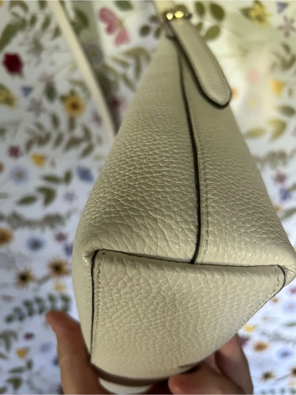 kate spade Cream Pebbled Leather Crossbody with Front Zip